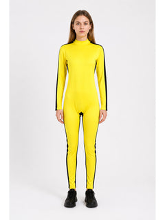 Yellow Cosplay Jumpsuit with Black Stripes