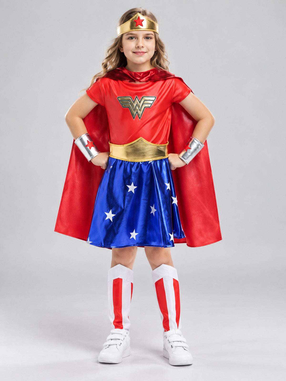 Kids' Superhero Carnival Costume with Cape and Skirt