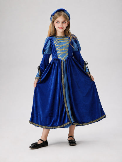 Medieval-Style Carnival Dress with Headwear on-model view
