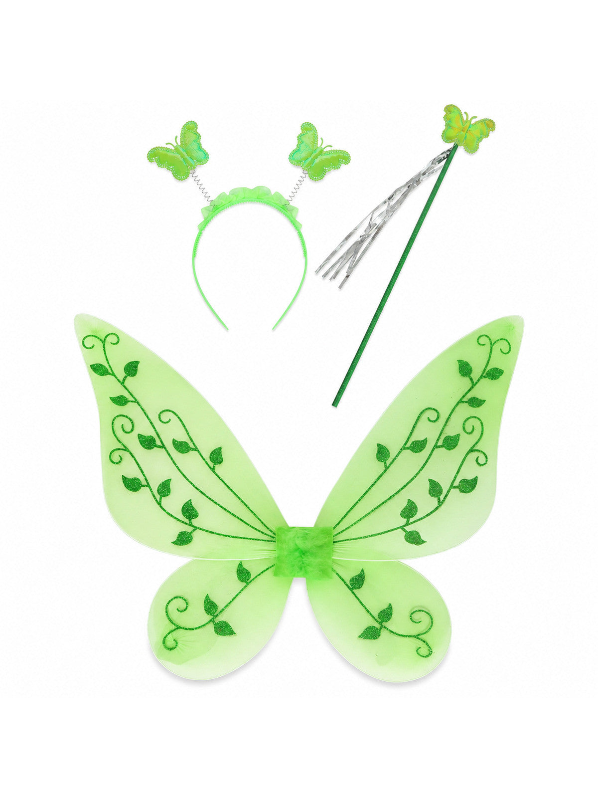 Girls' Green Forest Princess Dresses Fairy Elf Skirt Summer Glitter Mesh main product view