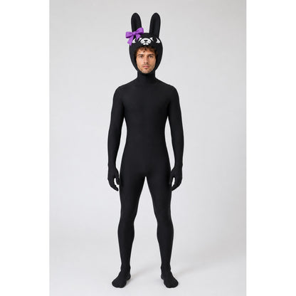 Black Rabbit Bodysuit with Long Ears and Bow main product view