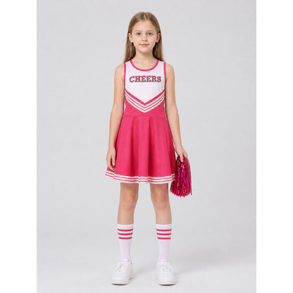 CHEERS Sleeveless Pink and White Striped Dress on-model view