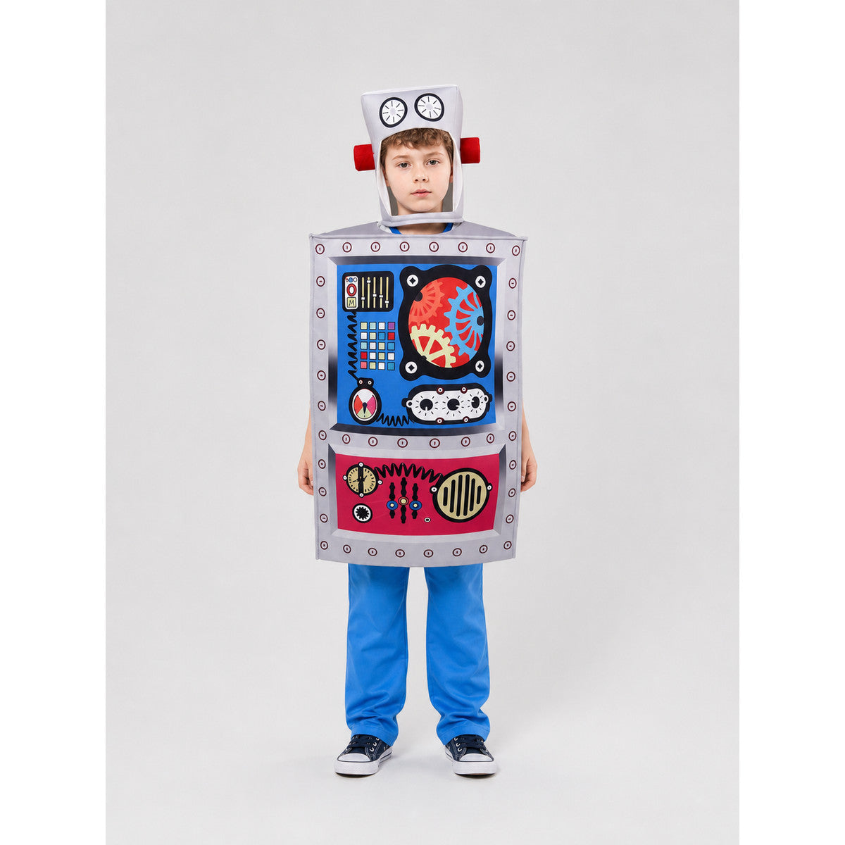 Robot Carnival Costume with Cosplay Mask on-model view
