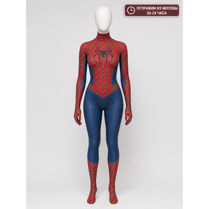 Spider-Man Jumpsuit with Mask and Web Pattern
