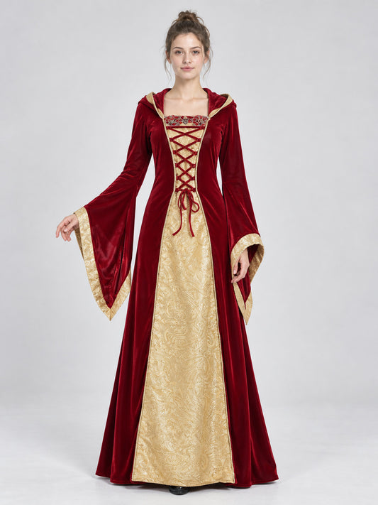Carnival Costume with Hood and Lacing