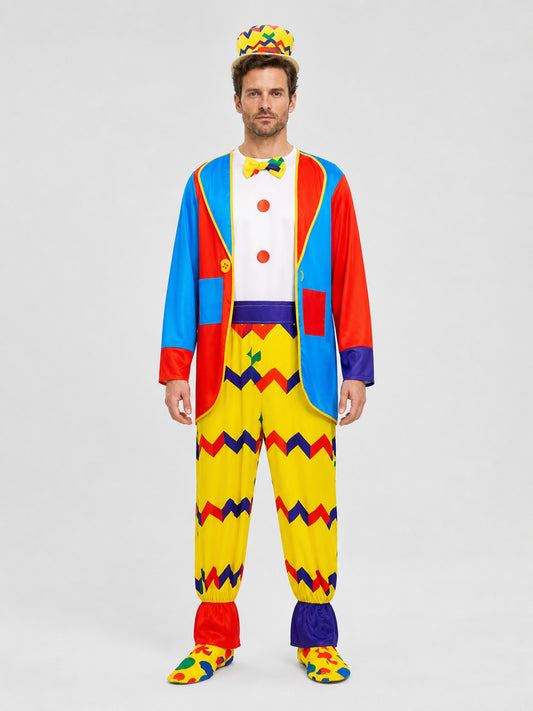 Clown Costume for the Stage, Colorful Carnival Set on-model view