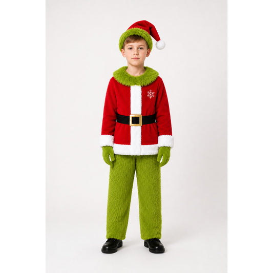 Grinch Costume: Red Top, Green Pants main product view