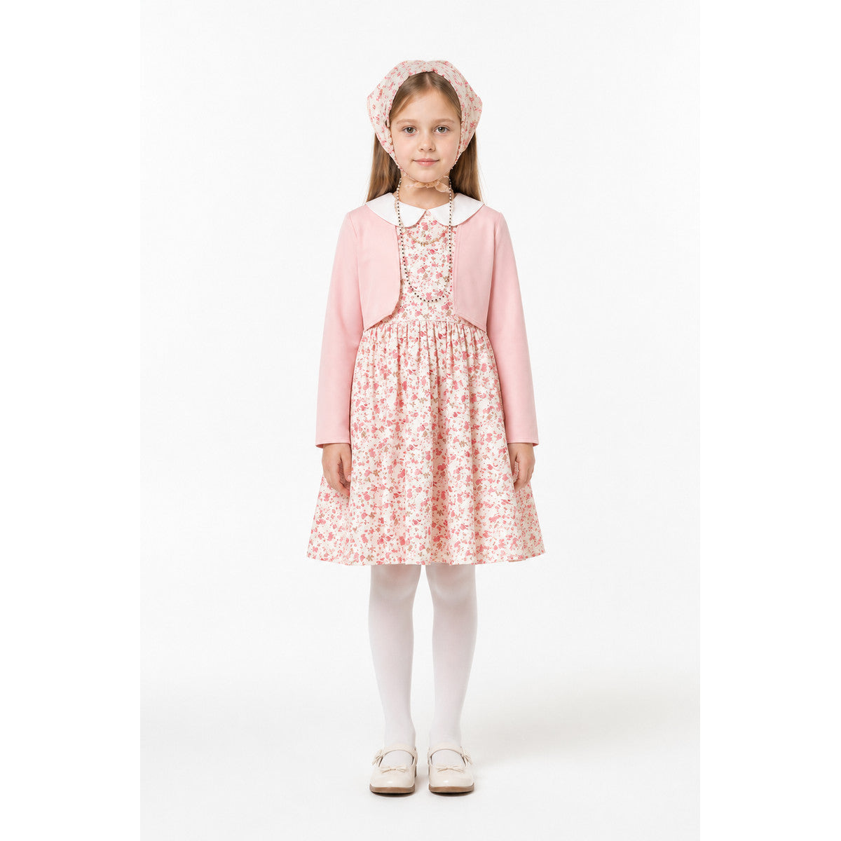 Children's carnival costume with a floral dress main product view