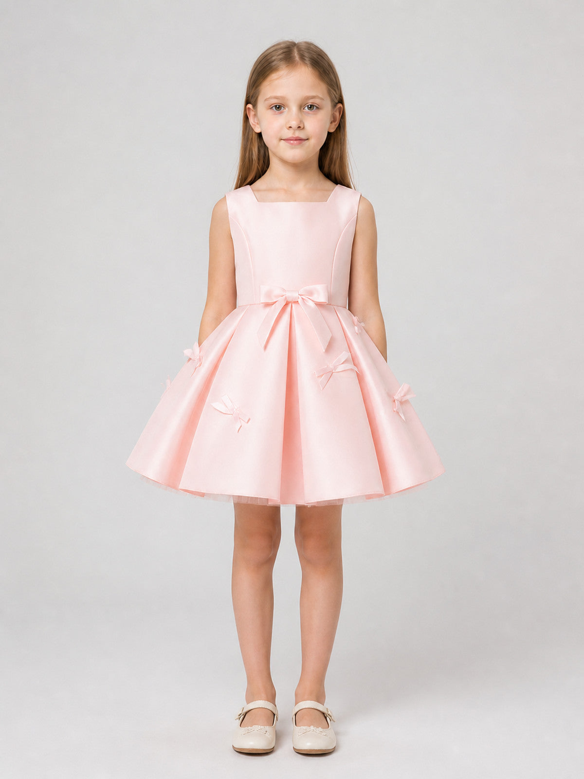 Festive Princess Dress with Bows for Birthdays on-model view