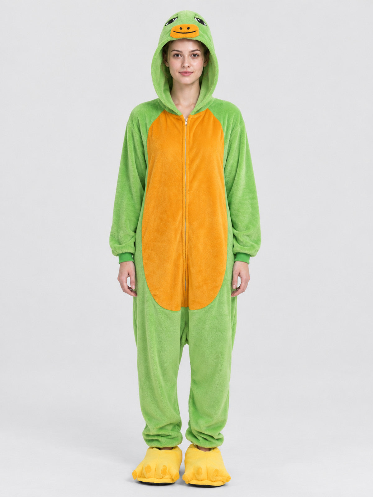 Flannel Hooded Zip-Up Pajama Jumpsuit