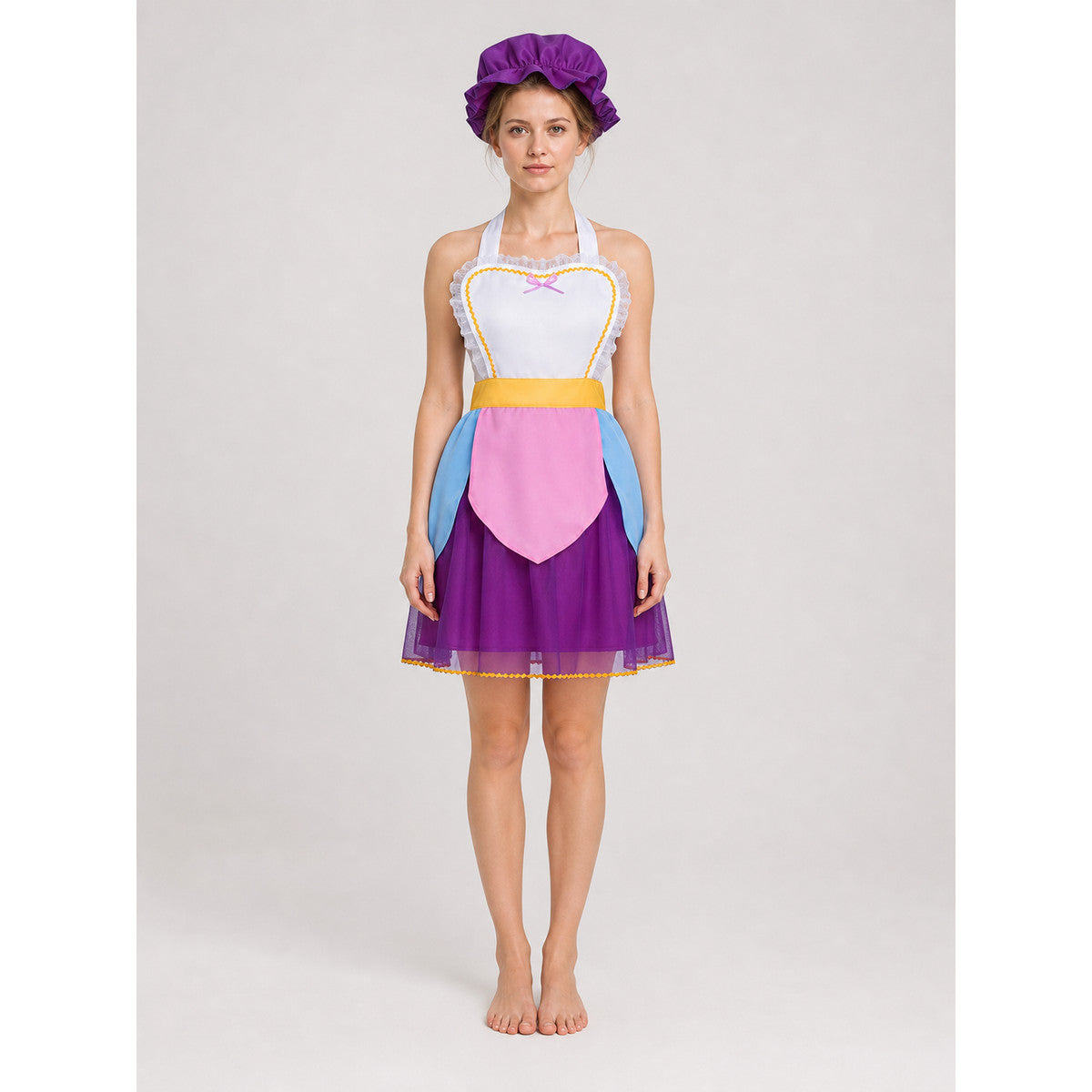 Mrs. Potts Costume: Dress and Hat for Cosplay on-model view