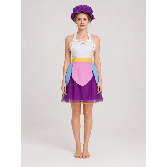 Mrs. Potts Costume: Dress and Hat for Cosplay on-model view