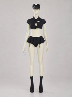 Role-Play Costume: Black Police Uniform