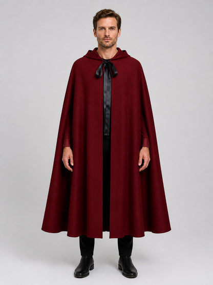 Long Hooded Death Cloak for Halloween Cosplay on-model view