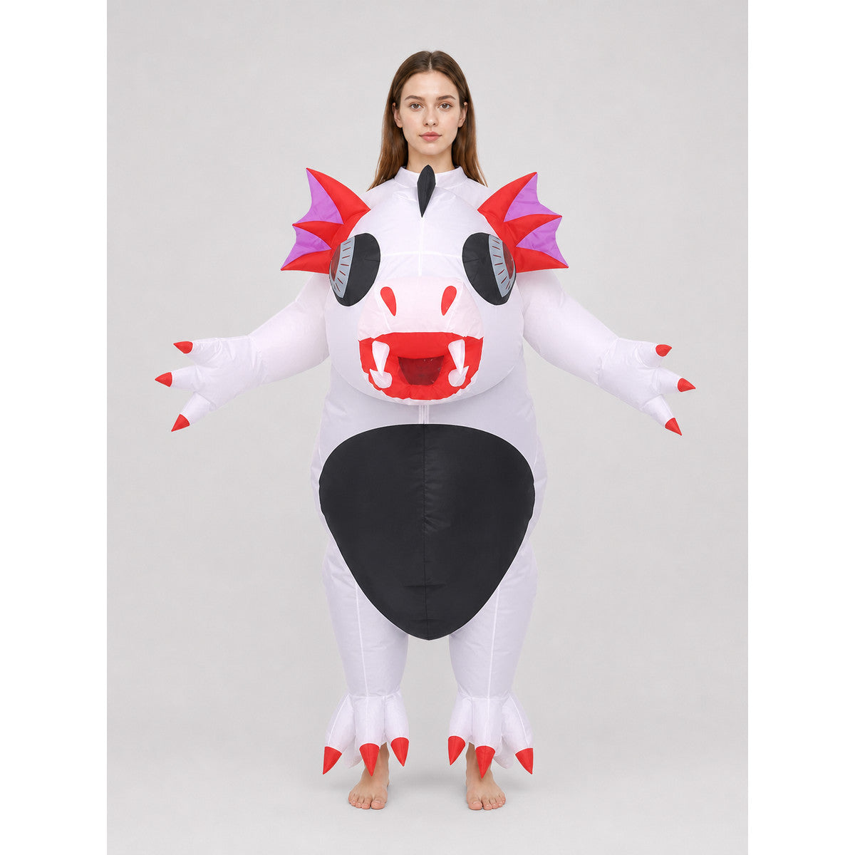 Inflatable Dragon Costume “Red Claw”, One Size on-model view