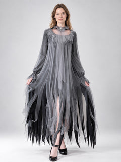 Gray-Black Vampire Costume with Dress and Choker