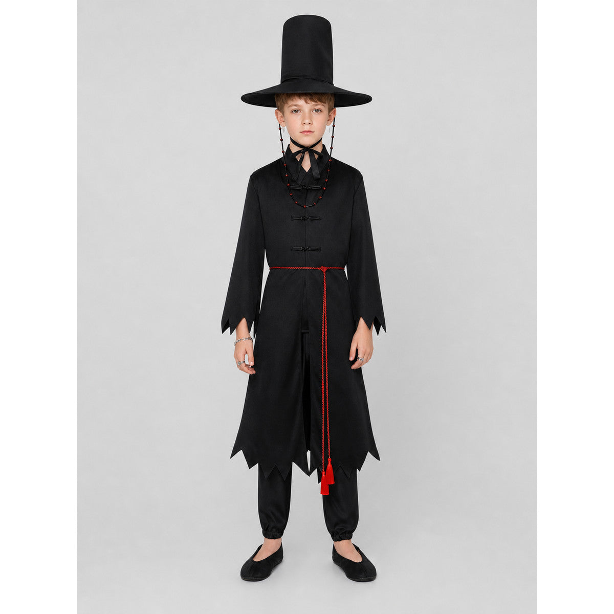 Wizard Costume with Cape and Pointed Hat