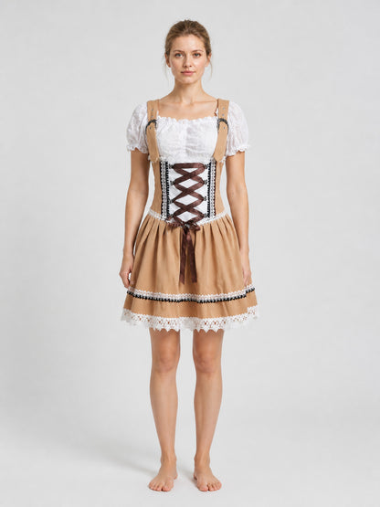 Oktoberfest Dress with Lace and Lacing, S–XXL on-model view