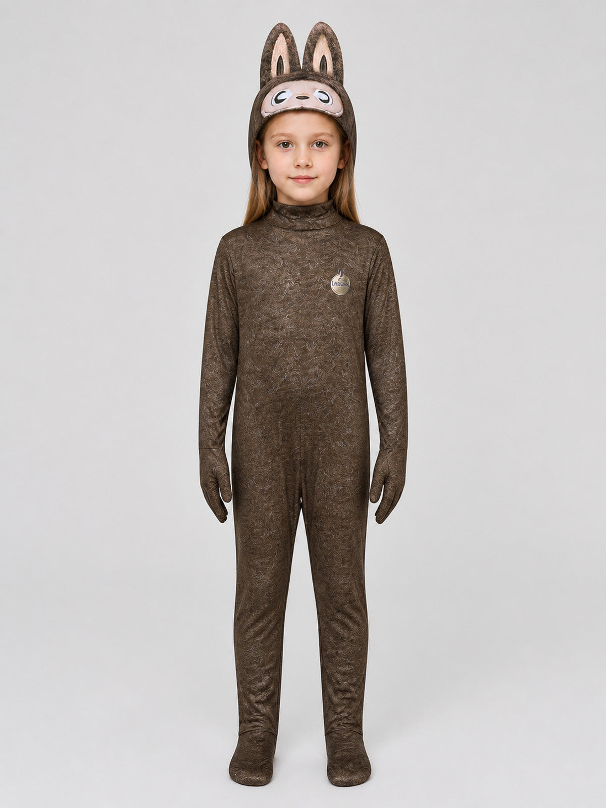 Labubu Costume, Jumpsuit with Ears on-model view