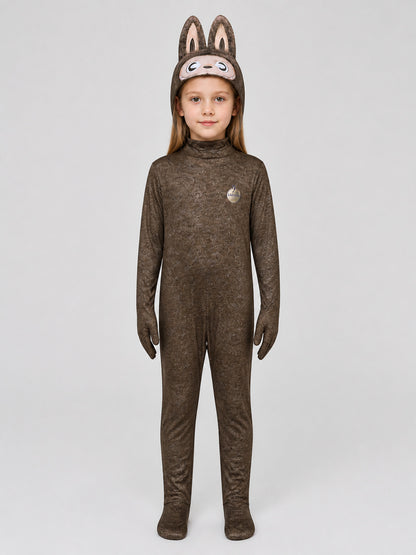 Labubu Costume, Jumpsuit with Ears on-model view