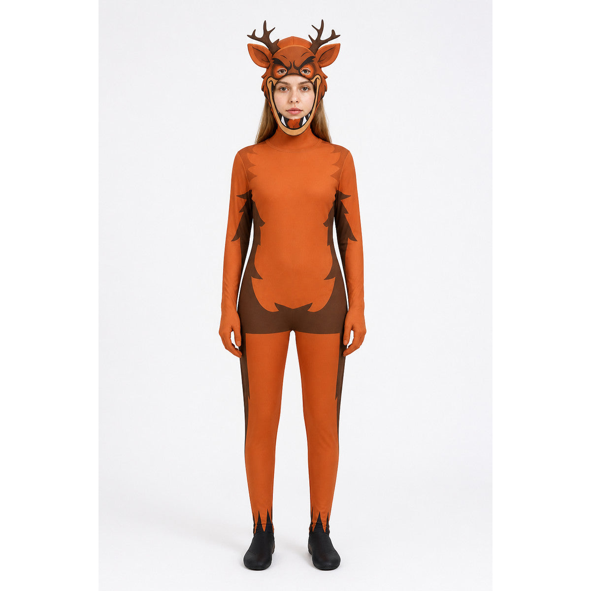 Deer Monster Costume Jumpsuit with Headpiece