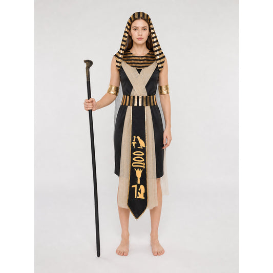 Egyptian Pharaoh Costume with Chest Bib for Halloween on-model view