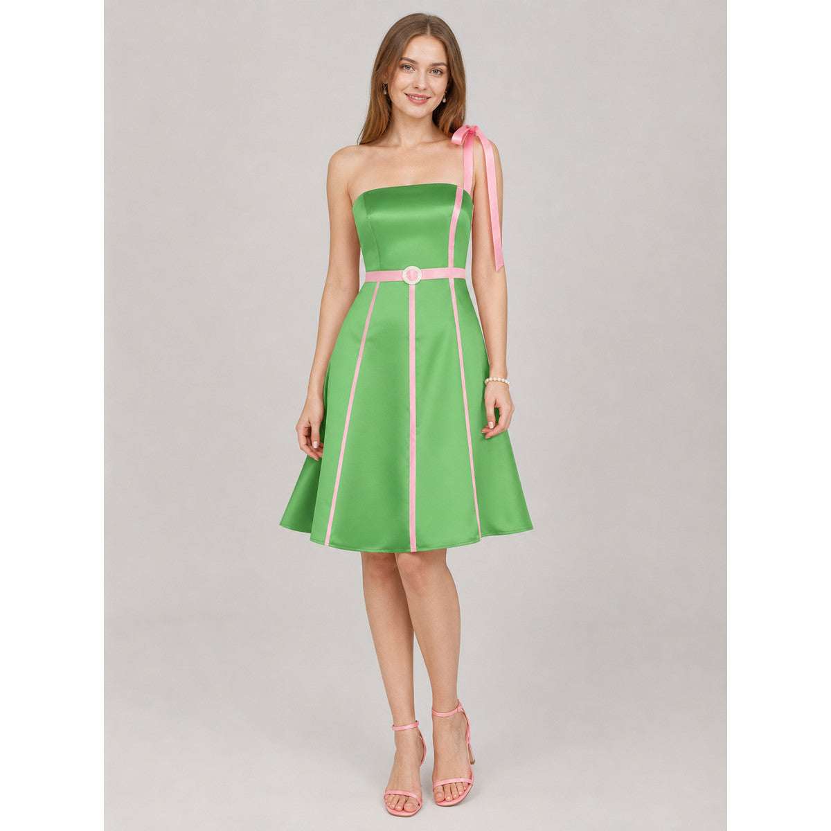 Barbie/Ken-Style Costume Dress with Belt on-model view