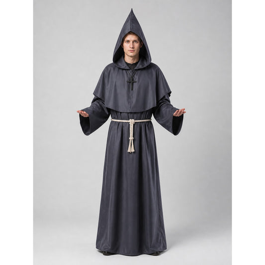 Long Hooded Carnival Robe with Belt