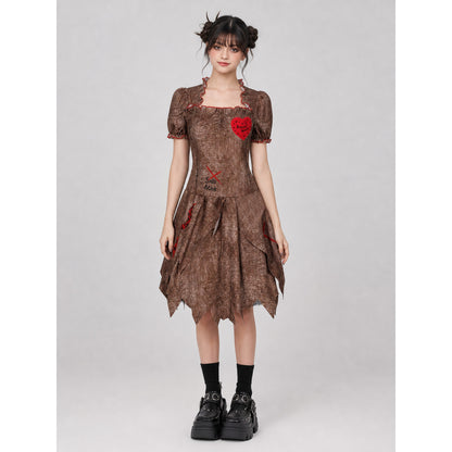 Halloween Costume Dress with Torn Hem