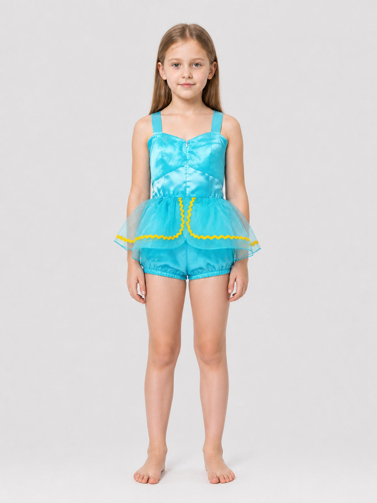 Blue Aladdin-Style Carnival Costume Jumpsuit