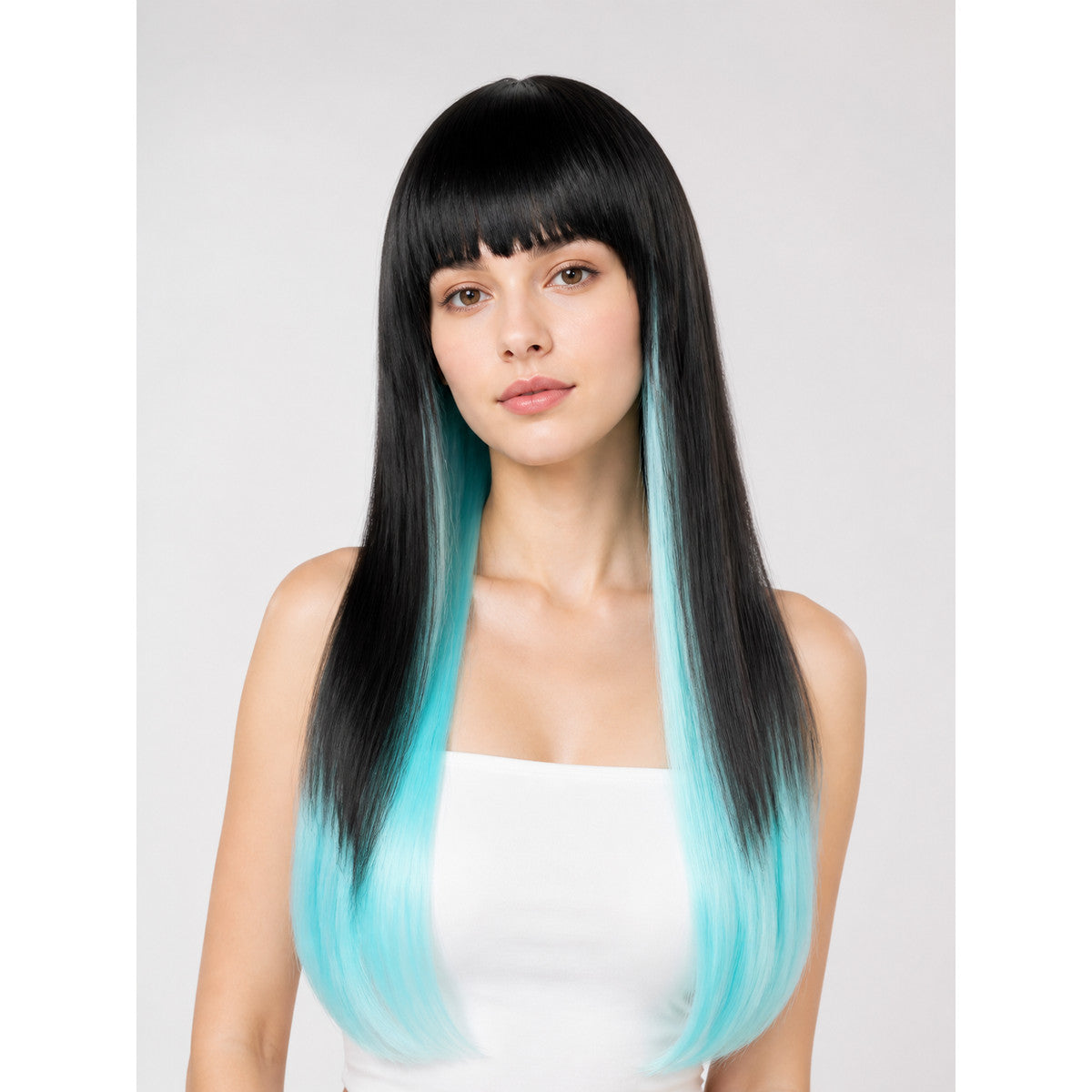 Black and Lime Green Carnival Wig for Halloween and Cosplay main product view