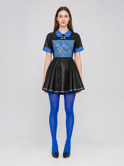 Chinese-Style Carnival Dress, Hat, and Tights front view