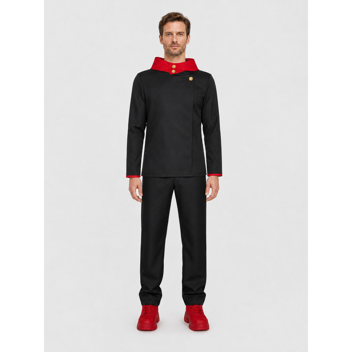 Anime Cosplay Costume with Top and Pants on-model view
