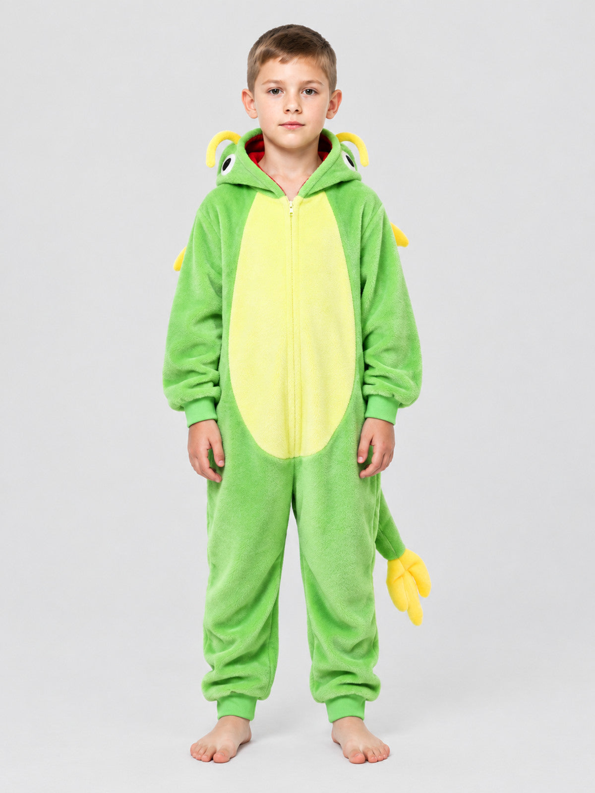 Kids' Dragon Hooded and Tailed Pajama Jumpsuit
