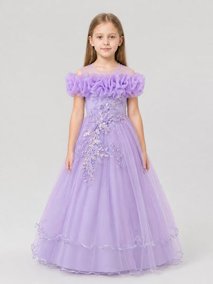 Light Purple Princess Dress with Full Skirt on-model view
