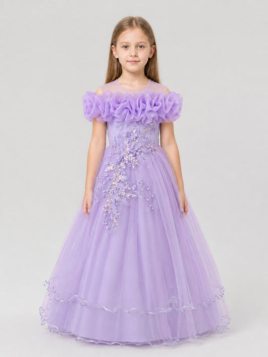 Light Purple Princess Dress with Full Skirt on-model view