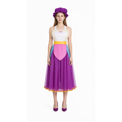 Beauty and the Beast Mrs. Potts Cosplay Dress with Apron and Cap