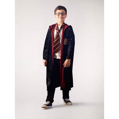 Hooded Robe, Black with Red Lining