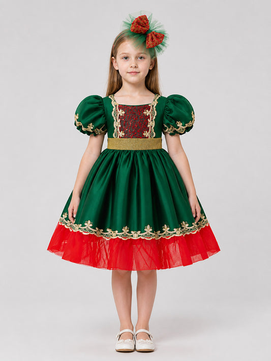 Carnival Dress with a Full Skirt for Performances on-model view