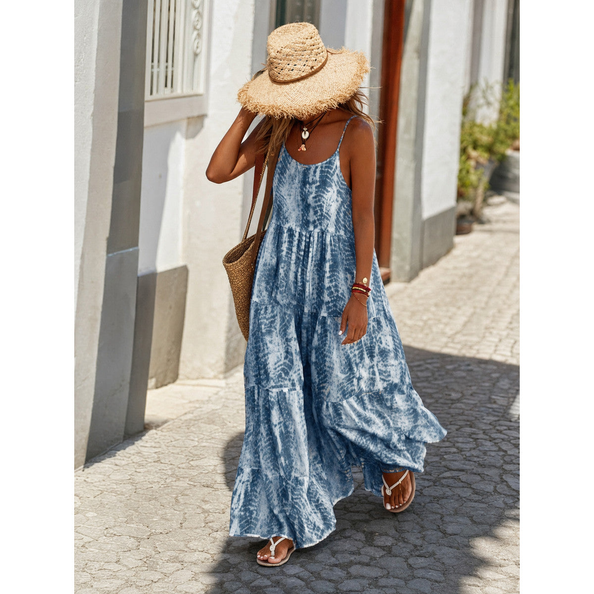 Women’s Long Spaghetti-Strap Sundress