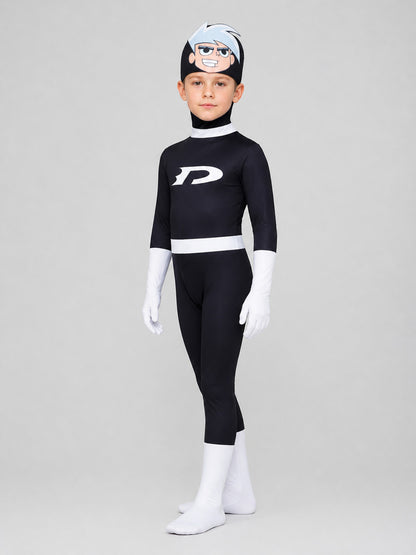 Danny Phantom Cosplay Costume, Black Jumpsuit