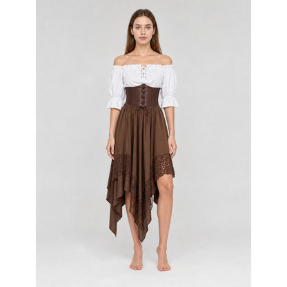 Pirate-Style Costume: Blouse, Corset, and Skirt