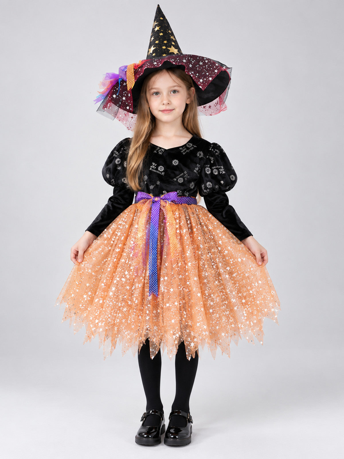 Little Witch Costume with Pointed Hat on-model view