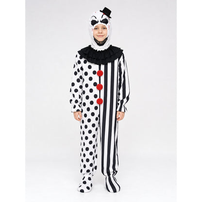 Clown Jumpsuit Costume for Halloween and the Stage on-model view