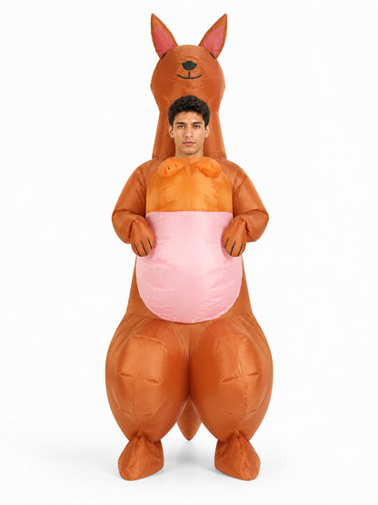 Inflatable Kangaroo Carnival Costume with Tail front view