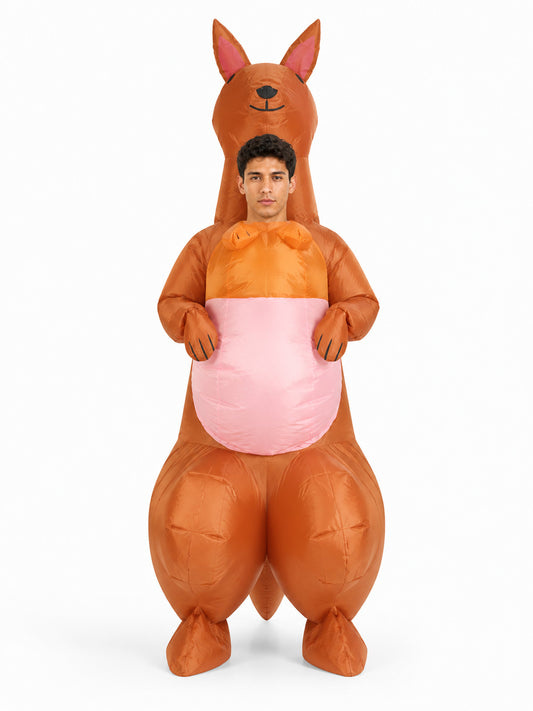 Inflatable Kangaroo Carnival Costume with Tail front view