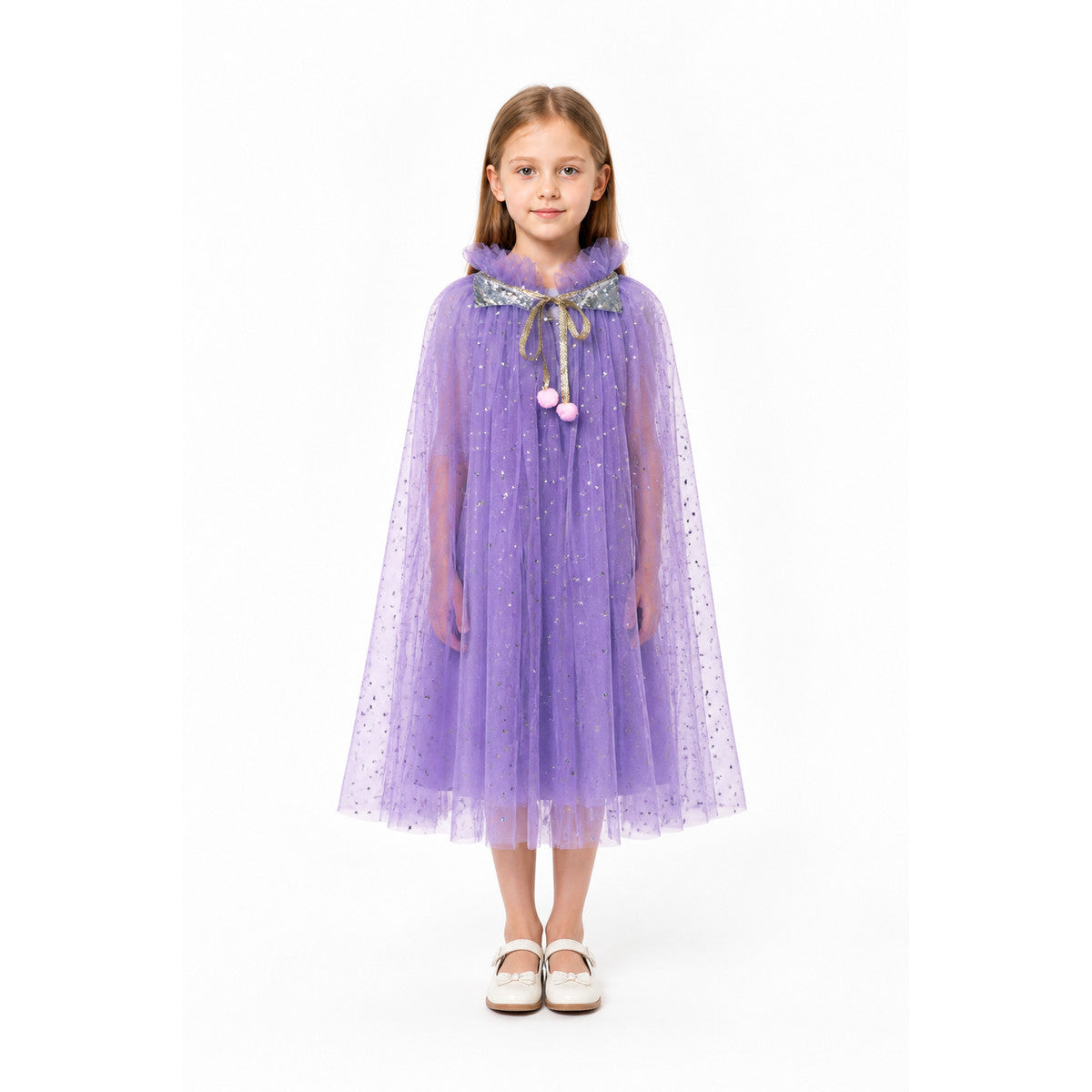 Children's Purple Carnival Cape with Stars main product view
