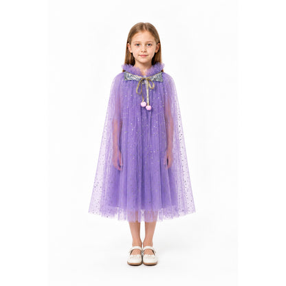 Children's Purple Carnival Cape with Stars main product view