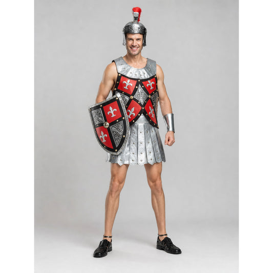 Spartan Warrior Costume with Helmet and Armor