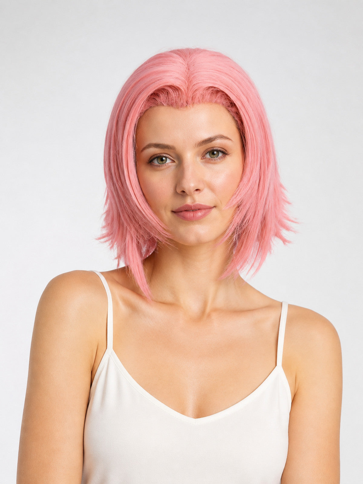 Pink Medium-Length Layered Cosplay Wig main product view